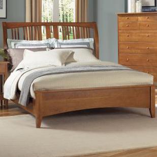 Cherry wood outlet sleigh bed queen
